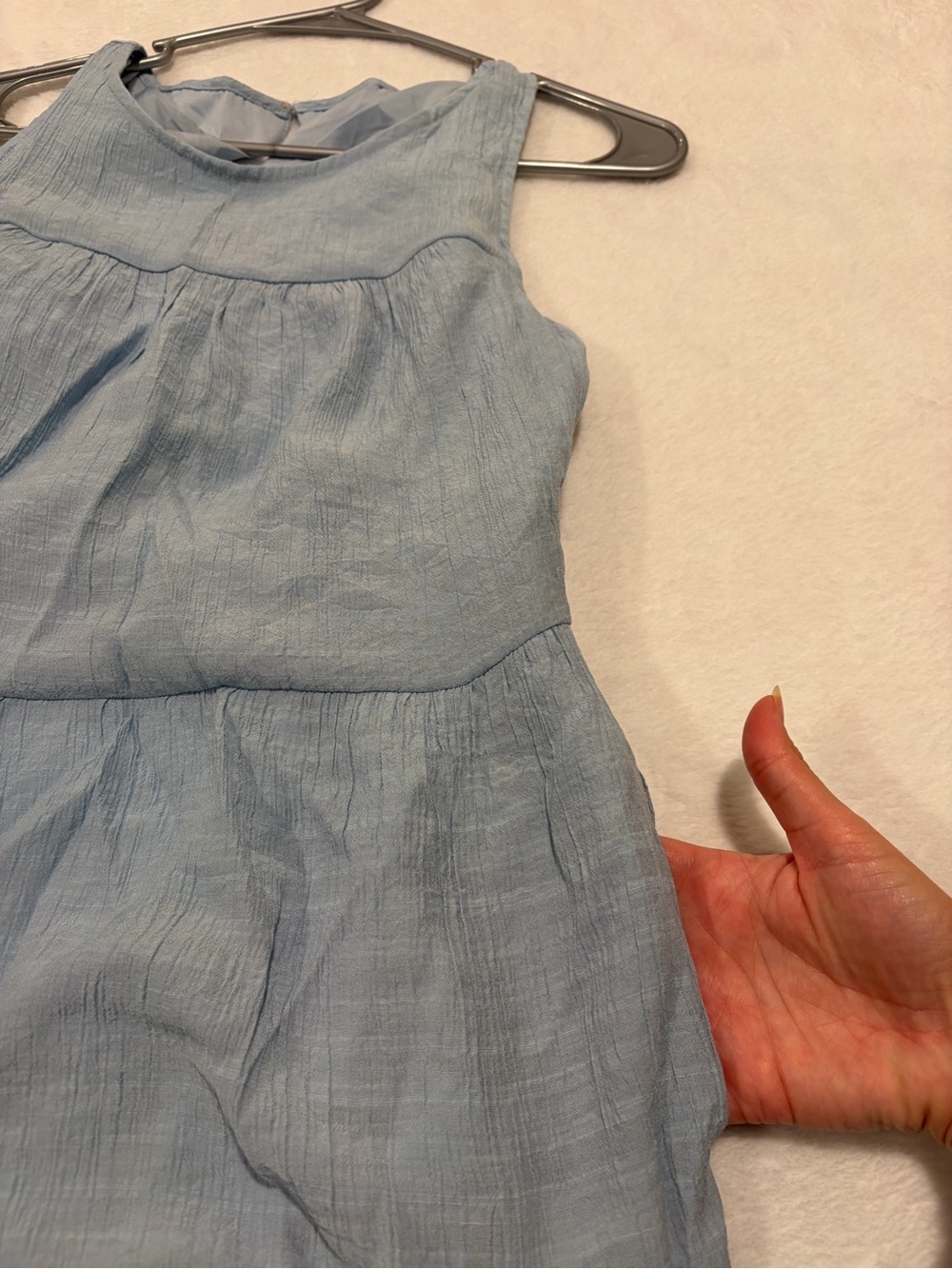Light Blue Tiered Midi Sleeveless Dress - Size Small - Picture 8 of 9